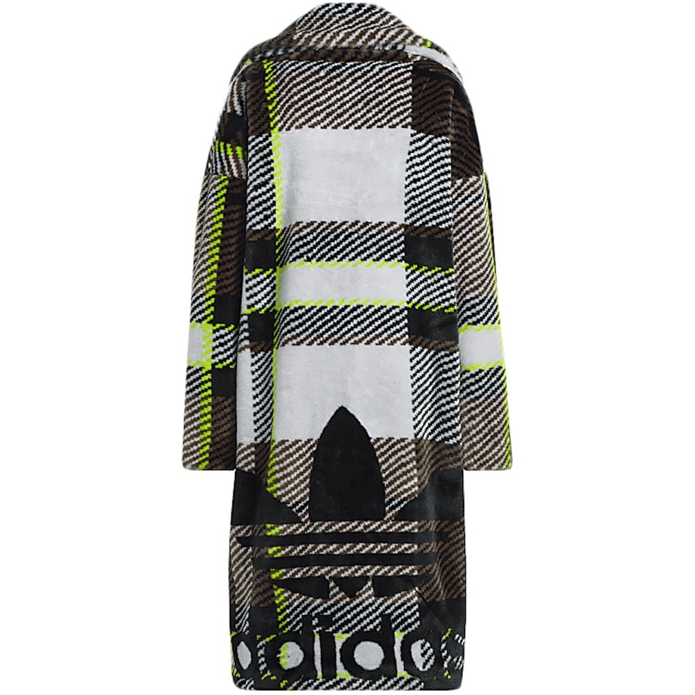 adidas and Ivy Park Halls of Ivy Plaid Faux Fur Jacket sz US small